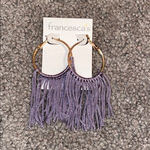 Gray fringe earrings